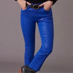 NWT Mother Denim blue waxed kick flare jeans